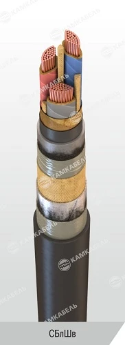 Power cable with copper conductors with paper insulation impregnated with viscous or non-flowing composition for voltage of 1 kV