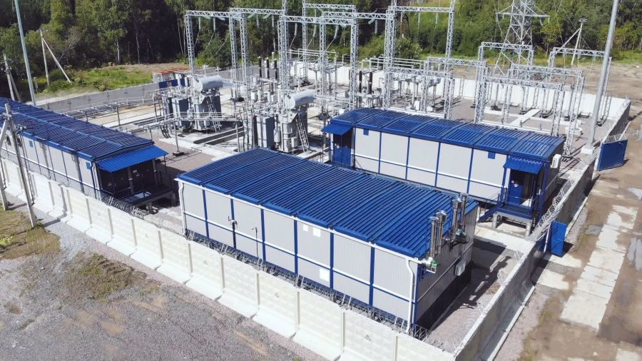 Complete transformer and distribution substations in sandwich shell with capacity up to 3150 kVA for voltage up to 35 kV