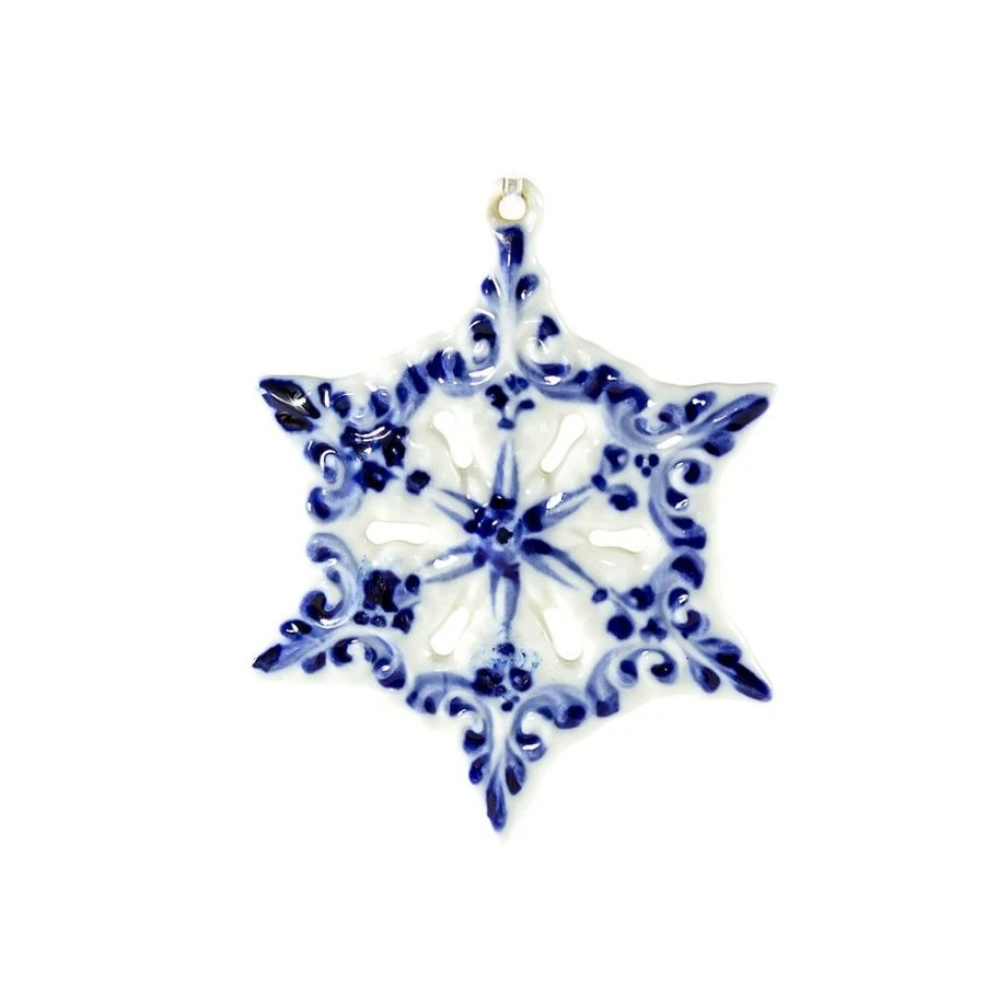 Christmas Tree Toy Snowflake porcelain 100x80x30MM