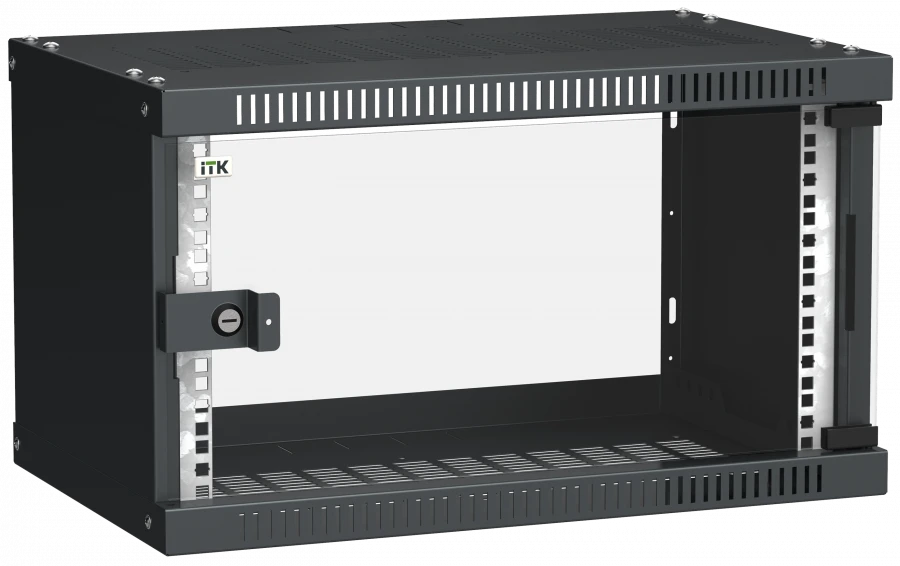 LWE5-06U53-GF ITK LINEA WE 6U 550x350mm glass door black