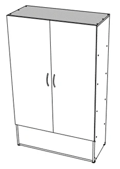 Cupboard for removable material