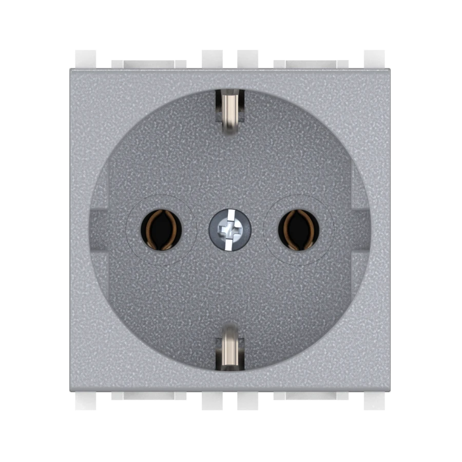 CADUCEUS ALING Experience Flush-mounted socket outlet with earthing without blinds 16A, 250V~, 2M, silver, art. 74101.S