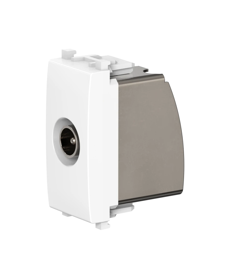 CADUCEUS ALING Experience + antibacterial Flush-mounted antenna socket TV feed-through M/F, 1M, white, art. no. A74264.0