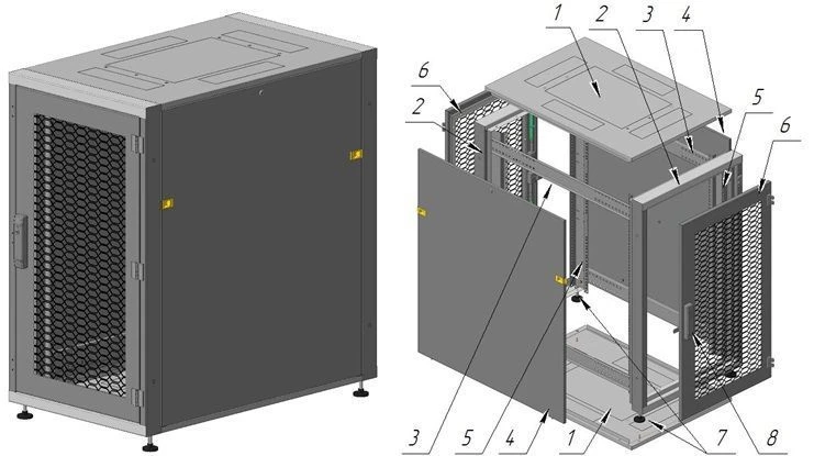 Telecommunication cabinet ??-?-24U-600?1215?1000-??