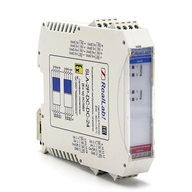 SLA-2P-DC-DC-24 Two-channel intrinsically safe power supply unit