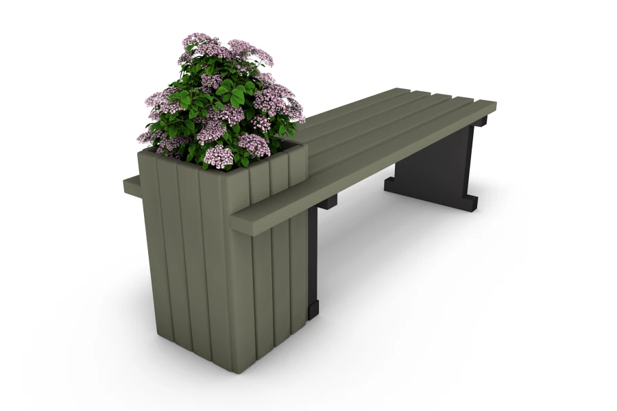 Bench with cachepot