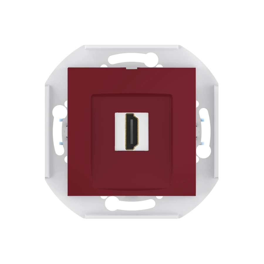 CADUCEUS ALING PRESTIGE Flush-mounted socket outlet with Keystone HDMI module type A-A, burgundy, Art. 60163.3 (mechanism)