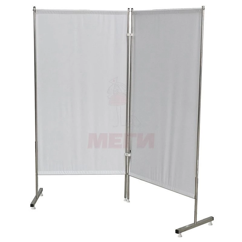 SHM-"MSC"(MSC-25302-01) Medical screen of stainless steel, without wheels, two-sectional