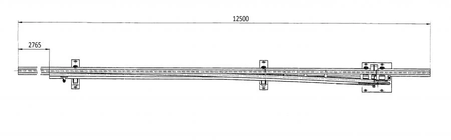 Straight frame rail with curved shank of the project 2768.01.000RK2