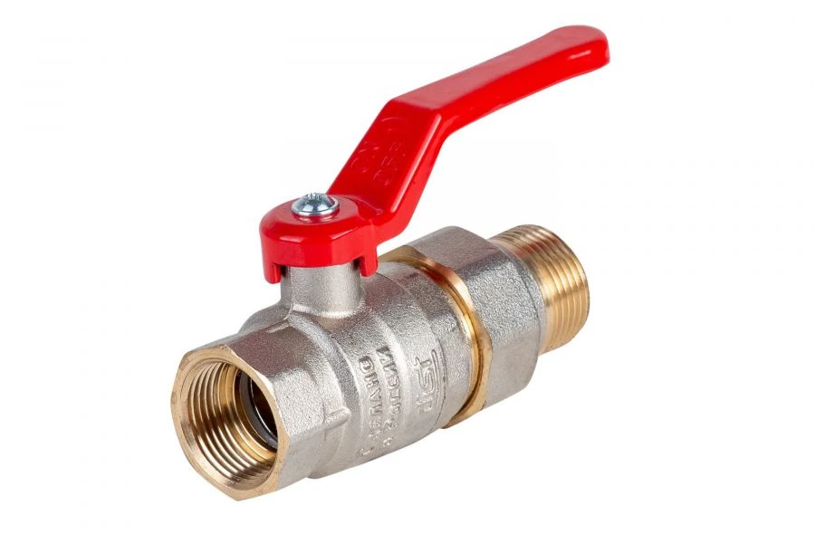 Nickel-plated ball valve with American connection Dist, series "Expert" DN20 3/4" BP-HP, H142P