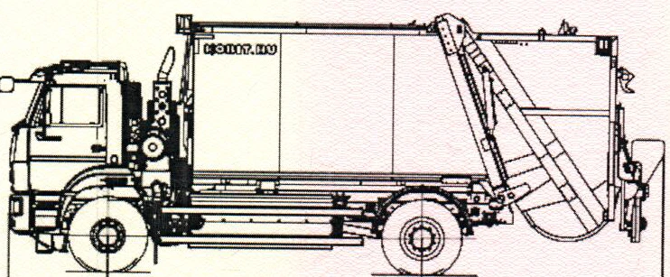 Rear-loading rubbish truck Presko 17 (KBR-P17KG), type KBR-P17KG, basic chassis: KAMAZ-53605-37