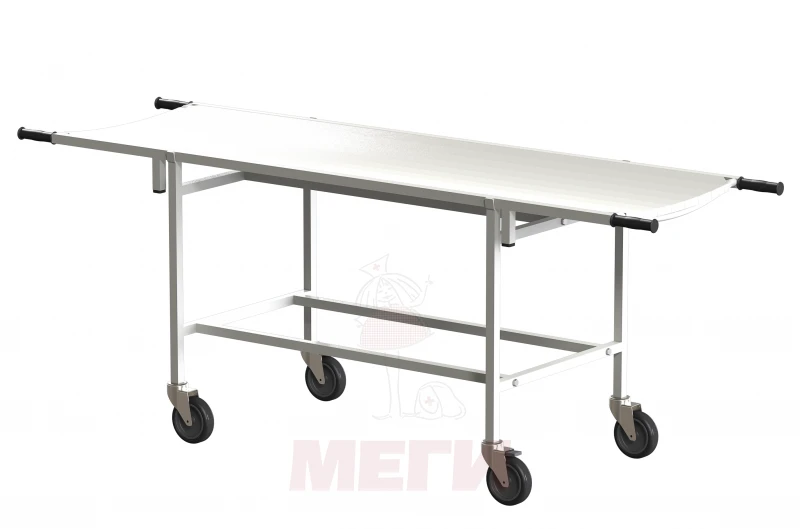 TBSp-02-MSK(401M) Trolley for transporting patients with removable panel made of metal sheet, without headrest, complete with ma