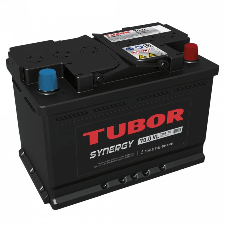 Accumulator battery starter lead-acid TUBOR SYNERGY 6ST-70.0 VL kamina