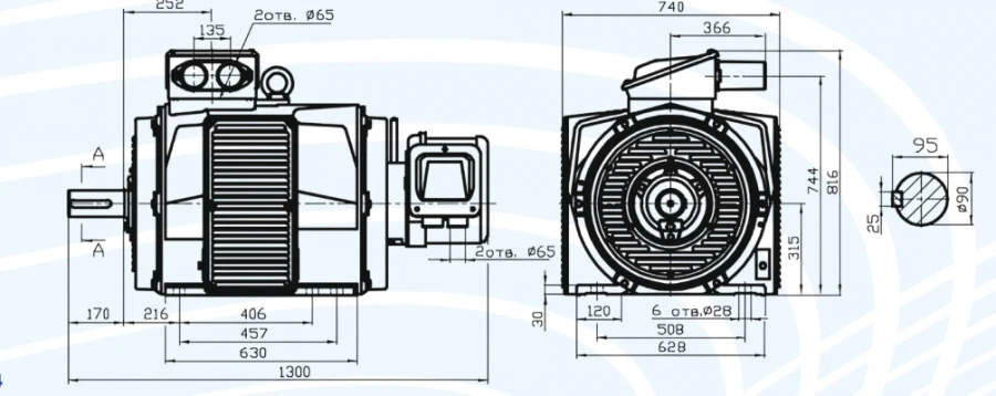 AC electric motors series 5ANK 315 asynchronous with phase rotor, power not more than 75 kW, but not more than 375 kW