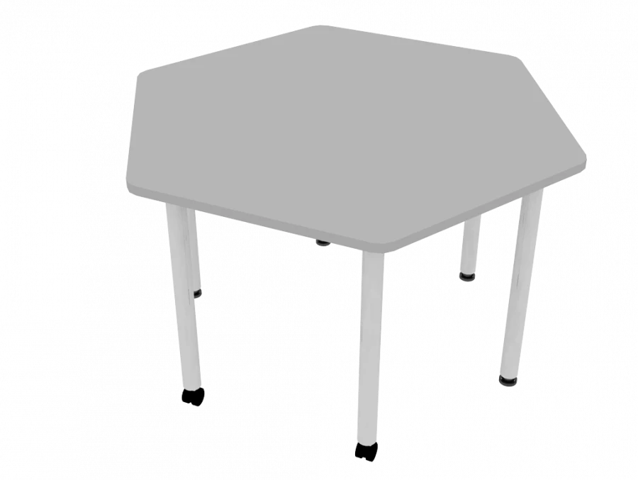 Hexagonal mobile table 1290x1130x760mm (WxHxH)