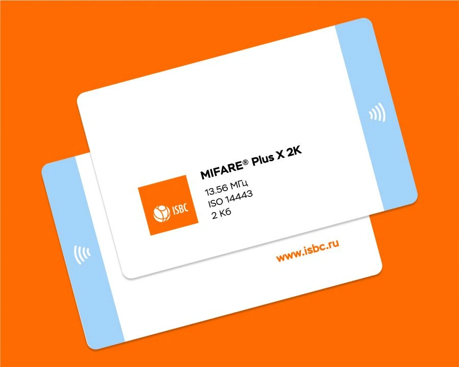 ISBC® smart card with integrated Mifare Plus X 2k integrated chip
