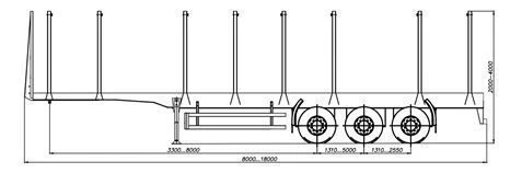 Semi-trailer sorting truck type 8785T4 with removable sides on MD.?1?2050?12??120?16 (single axle) or on MD.?2?1850?12 axle.
