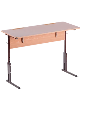 CLASSIC Two-seat pupil's table with adjustable parameters of height and inclination of the lid, type 2