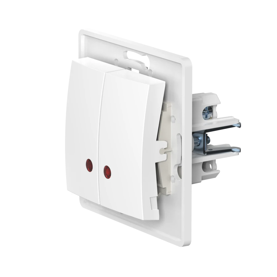 CADUCEUS ALING PRESTIGE Flush-mounted two-way switch with indication 10AX, 250V~, white, article number 6026.0.