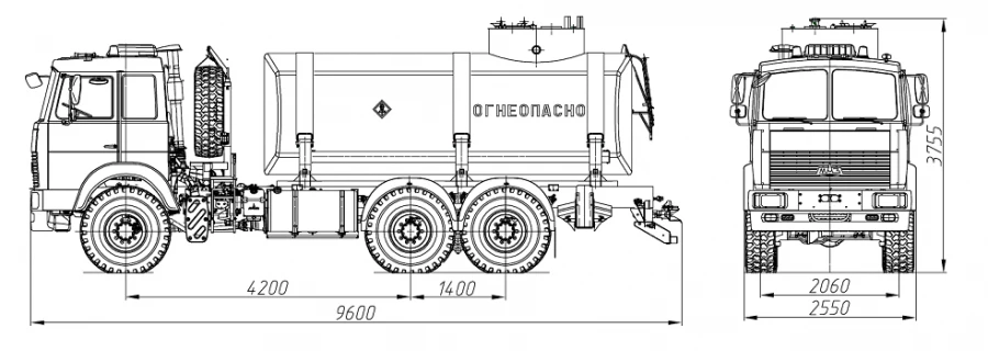 ATZ 4680G7-11 fuel tanker on MAZ 6317F5, 6317F9 chassis