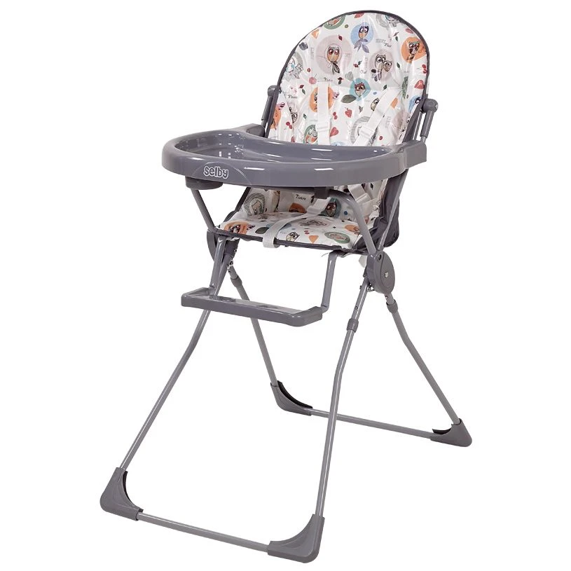 Selby 152 "Owls" highchair in grey, article number 0001290-03