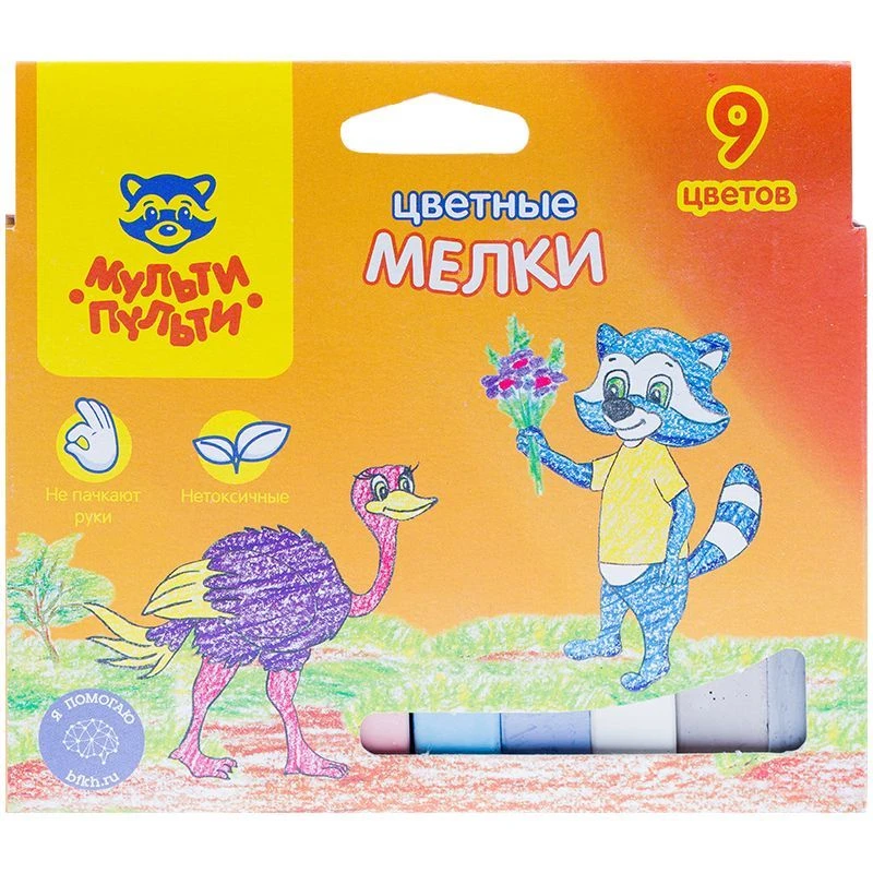 Multi-Pulti "Raccoon in Australia" crayons, 9 colours