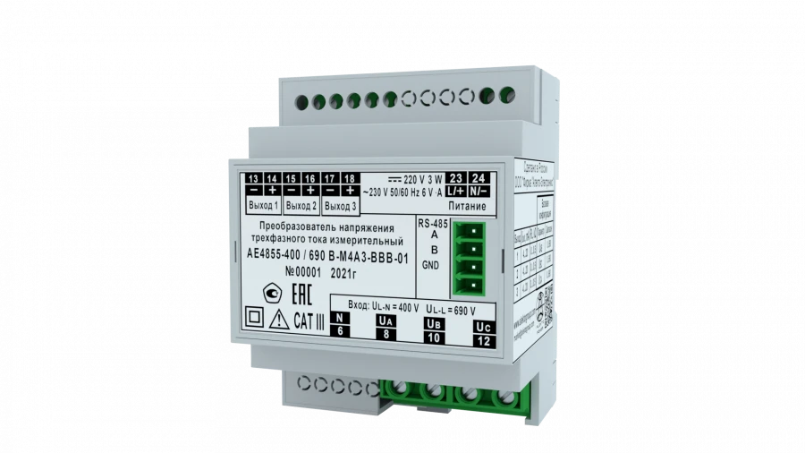 Three-phase current measuring voltage converter AE4855