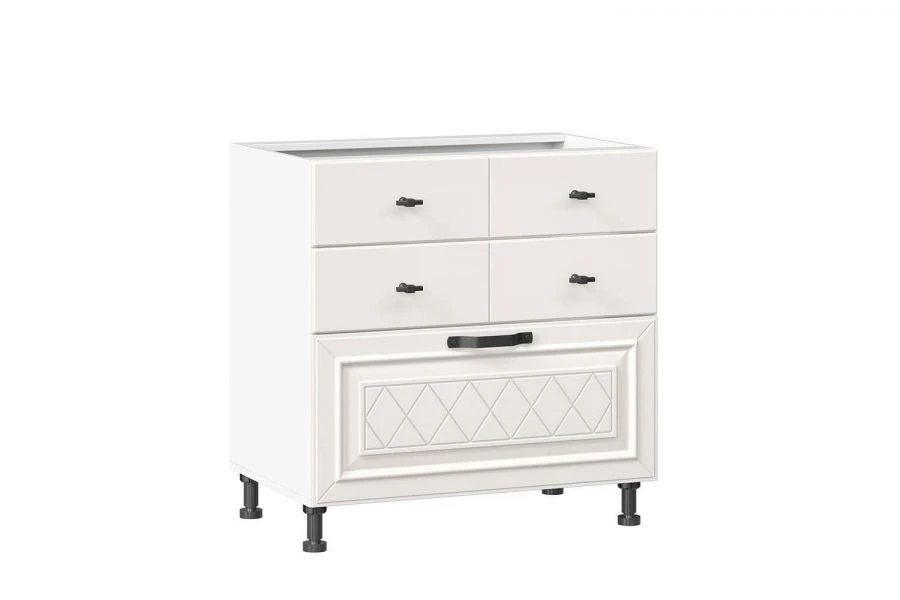 Marina LD.273160.000 Front set for kitchen cabinet 800 with 3 drawers (4) (Alabaster )