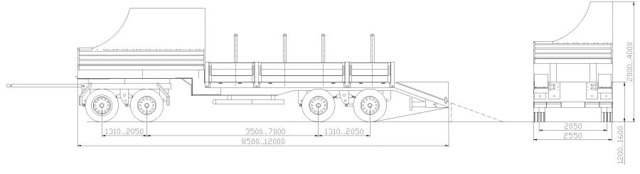 Four-axle BZAP 94564M tractor trailer