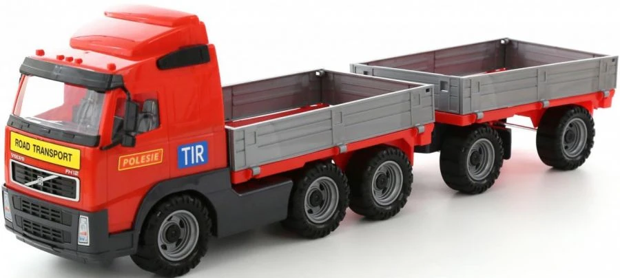 "Volvo", flatbed car with trailer (in mesh), Item No. 9487.