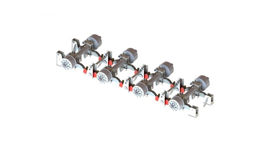 4-axle axle unit 9333125.40.000: wheel axle 9323313.00.000 on spring-balanced suspension U31-0N.30.000