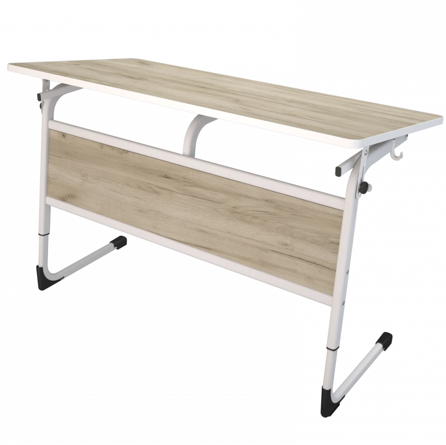 Pupil's table FrPU3r.2.3-5 (two-seater. adjustable. with adjustable angle of table top inclination)