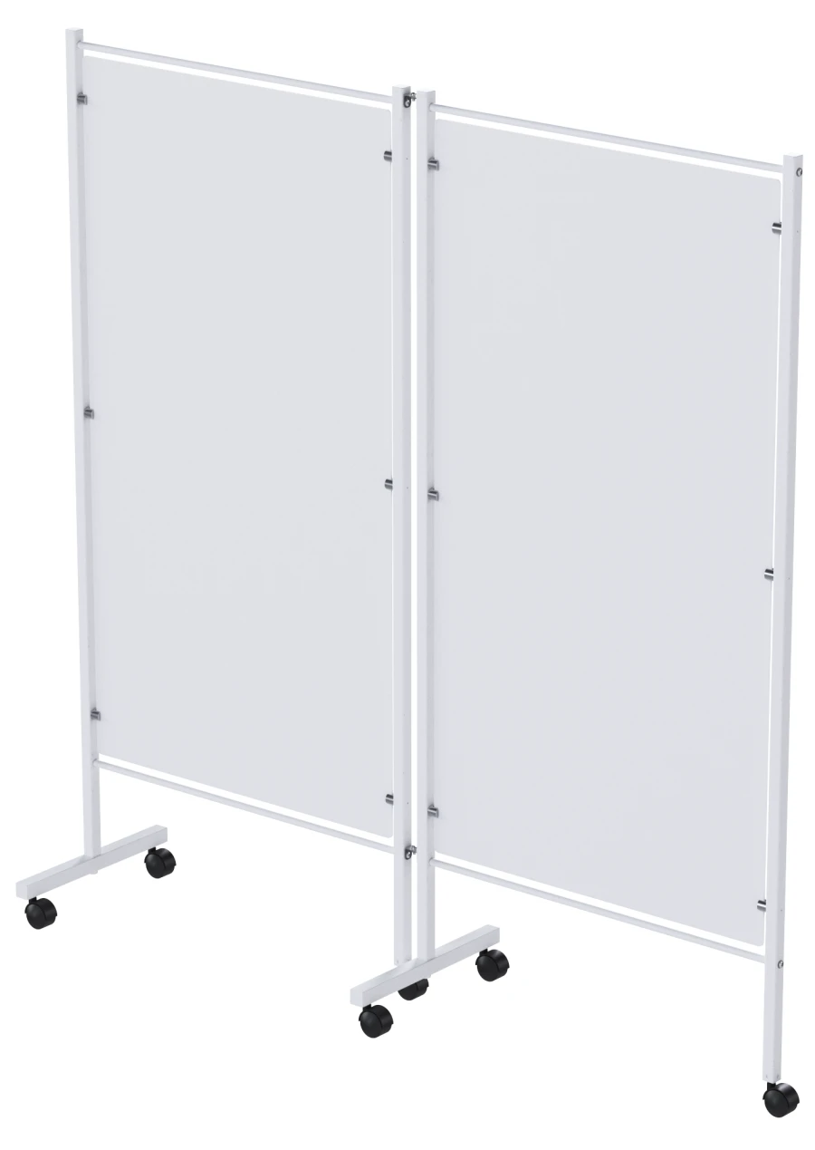 SHM - "MSC"(MSC-25303P) Medical screen of stainless steel on wheels, two-sectional, with plastic.