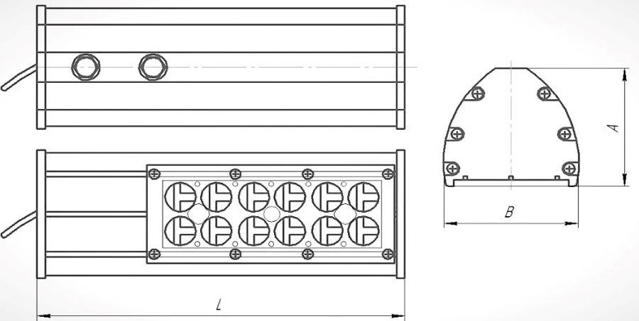 LED cantilever outdoor luminaire DCU URAL-SP 08-040-50-Sh1 UHL1