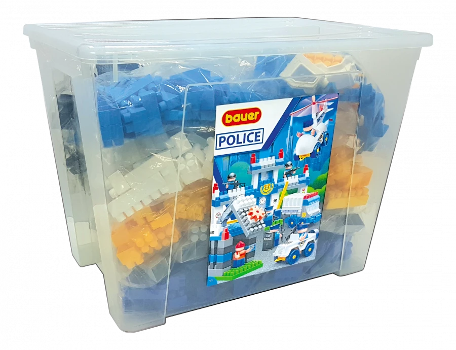 Constructor Bauer "Police" (70 l container, 8 instructions, thematic stickers)