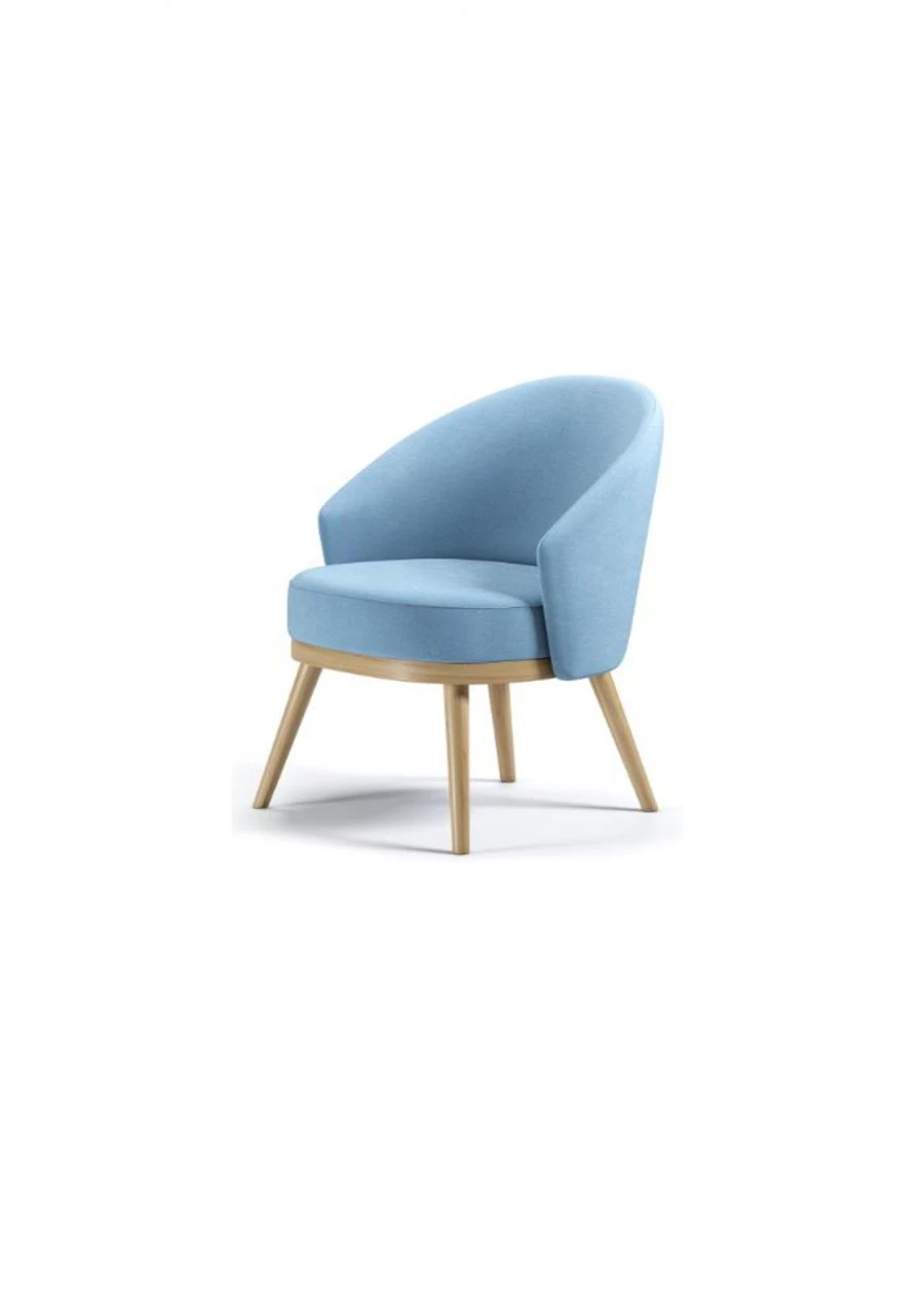 Armchair on four solid wood supports