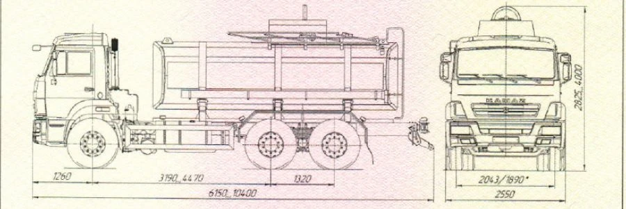 Tank truck UST 5453K4 and modifications 5453K4-01, 5453K4-02, 5453K4-03, 5453K4-04, 5453K4-05, 5453K4-06, 5453K4-07