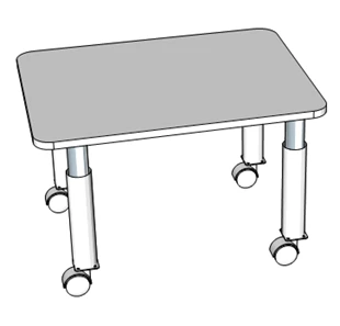 1-seat table (adjustable/non-adjustable) with wheel