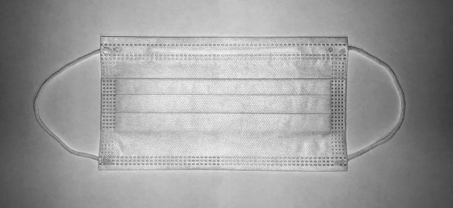 Medical disposable masks of nonwoven materials (CMC25/CMC25/CMC25) non-sterile two-layer, density 50g/m2, white