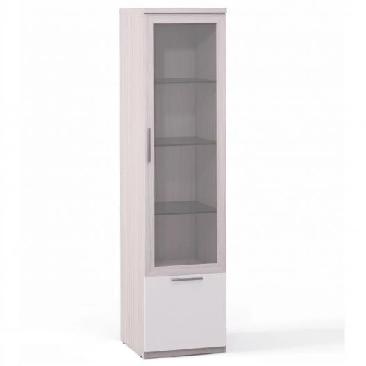 Rimini Ice F9W-01.CG/23P, Cupboard 1dv. glass, 1 dv., shield, , shelves glass. in.1794 from a set of modular furniture Rimini Ic