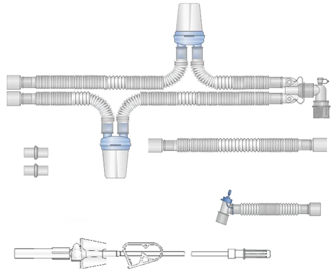 Respiratory devices for joint use with anaesthetic and resuscitation equipment, version: p