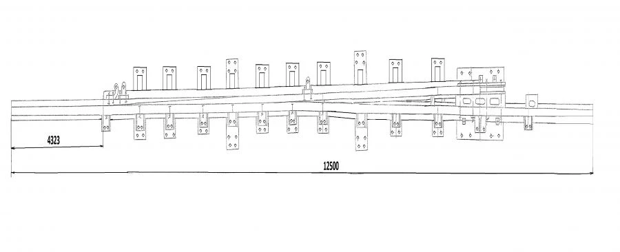 Curved frame rail of P65 type with straight shank of the project 267A.120.00