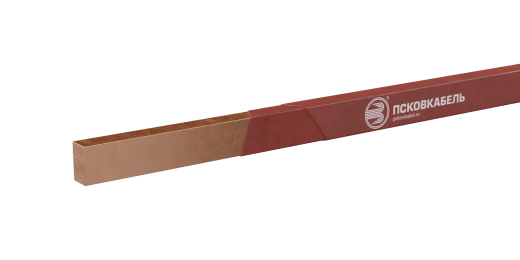 Copper rectangular wire, insulated with alkali-free glass fibre, applied in two layers, with gluing and heat impregnation