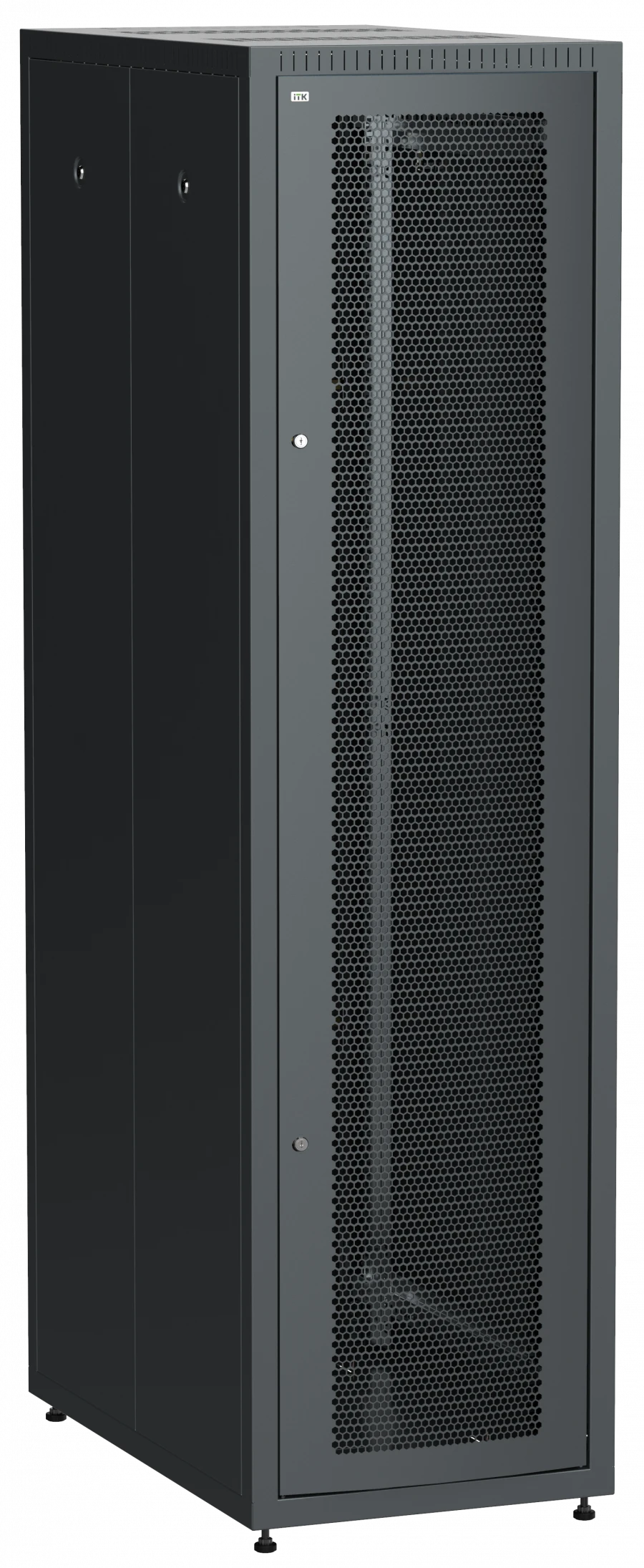 LE05-47U61-PM ITK Cabinet LINEA E 47U 600x1000mm 2pc perforated and metal doors black