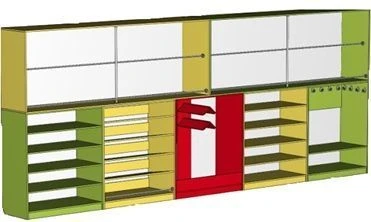 Cupboard-wall for sports hall. Model ????-1-3