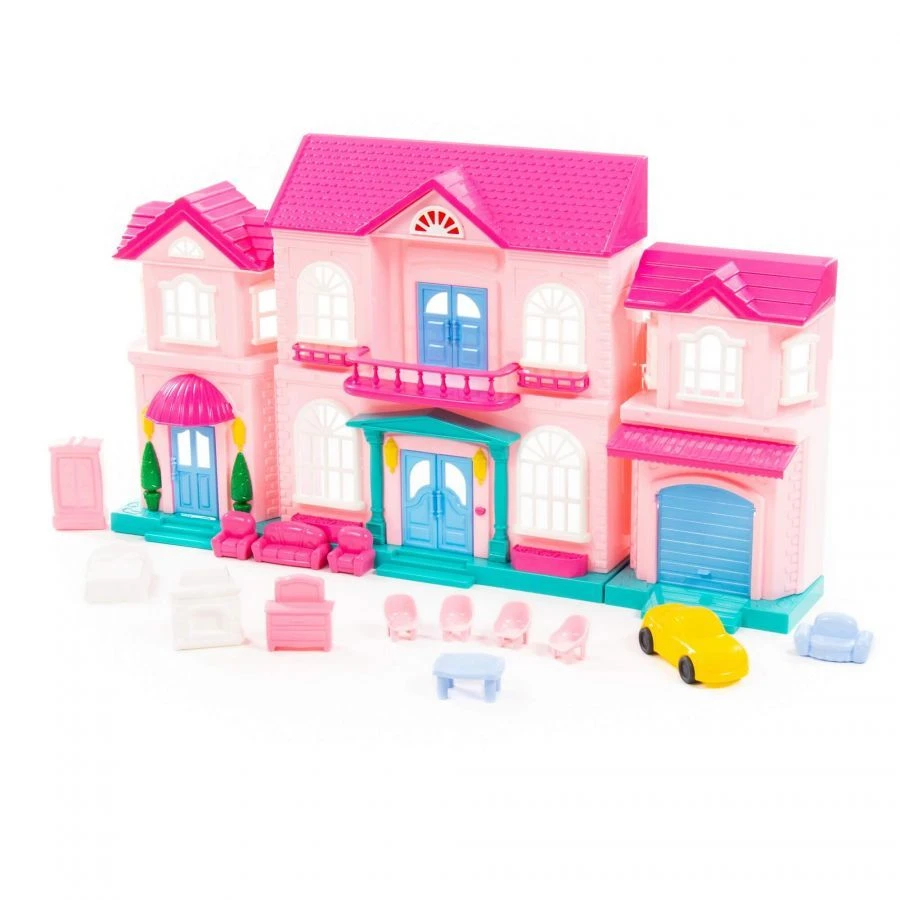 Sofia Doll's House with furniture set and car (14 elements) (in a packet), article 78018