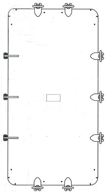 Goods, articles and parts of ship's appliances: rectangular ventilating water-gas-tight covers