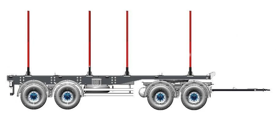 V-Trailer 303 4-axle non-sliding trailer on spring-balanced suspension