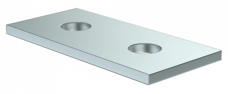 Connection plate with 2 holes EA for STRUT profile