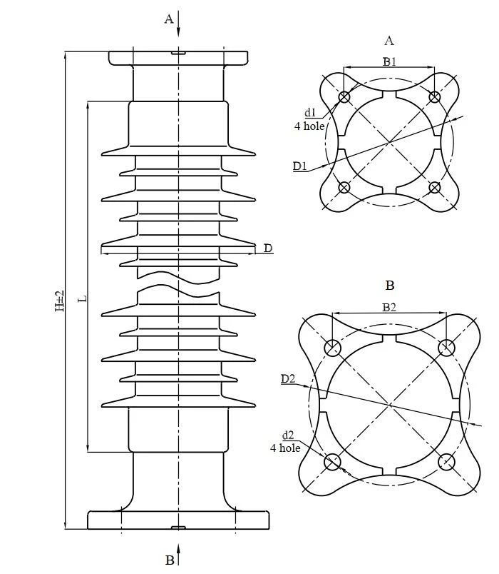 Insulator rod support insulator with protective sheath made of organosilicon composition OSK 10-110-G01-3